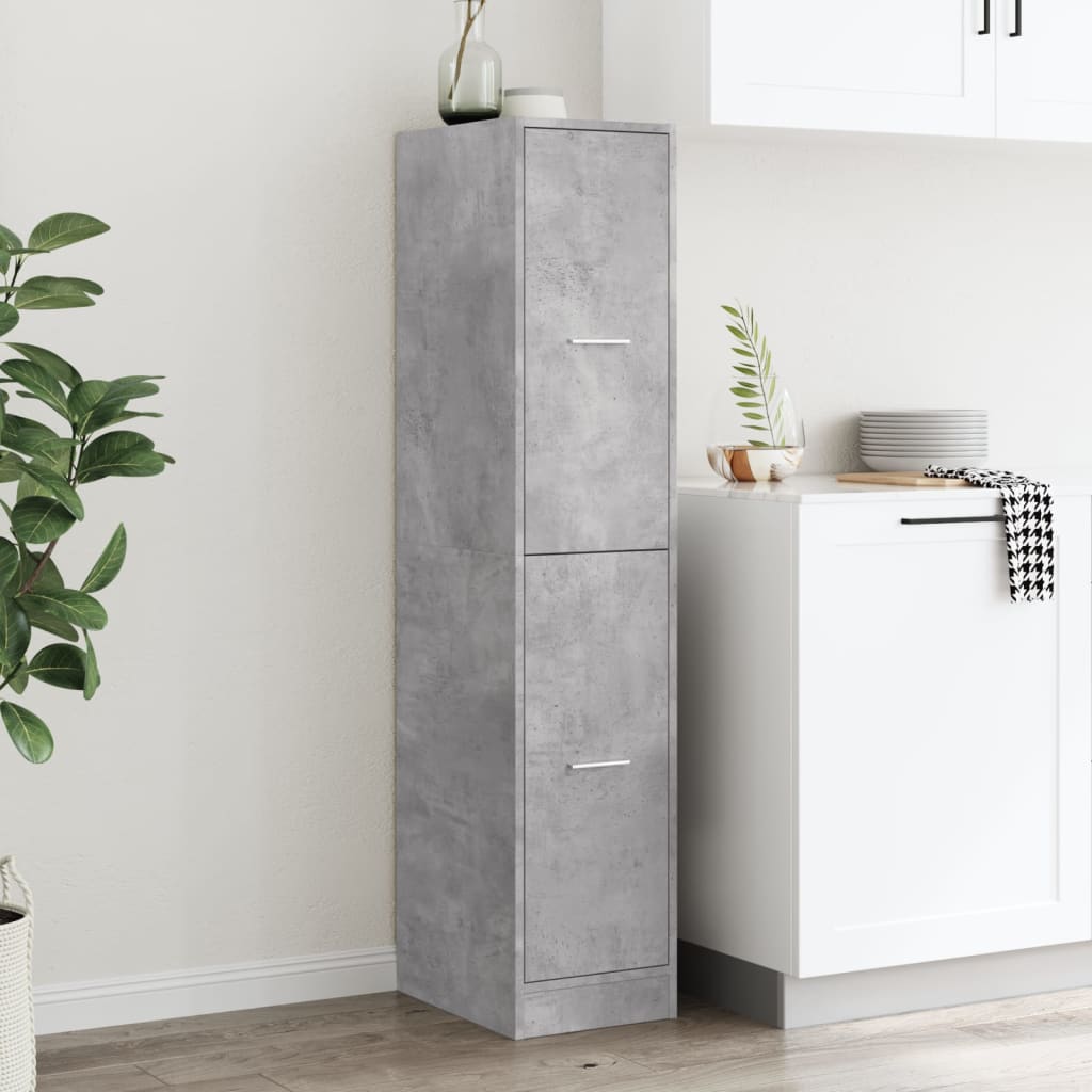 Armadietto da Farmacia Grigio Cemento 30x41x144,5 cm Truciolato | homemem39