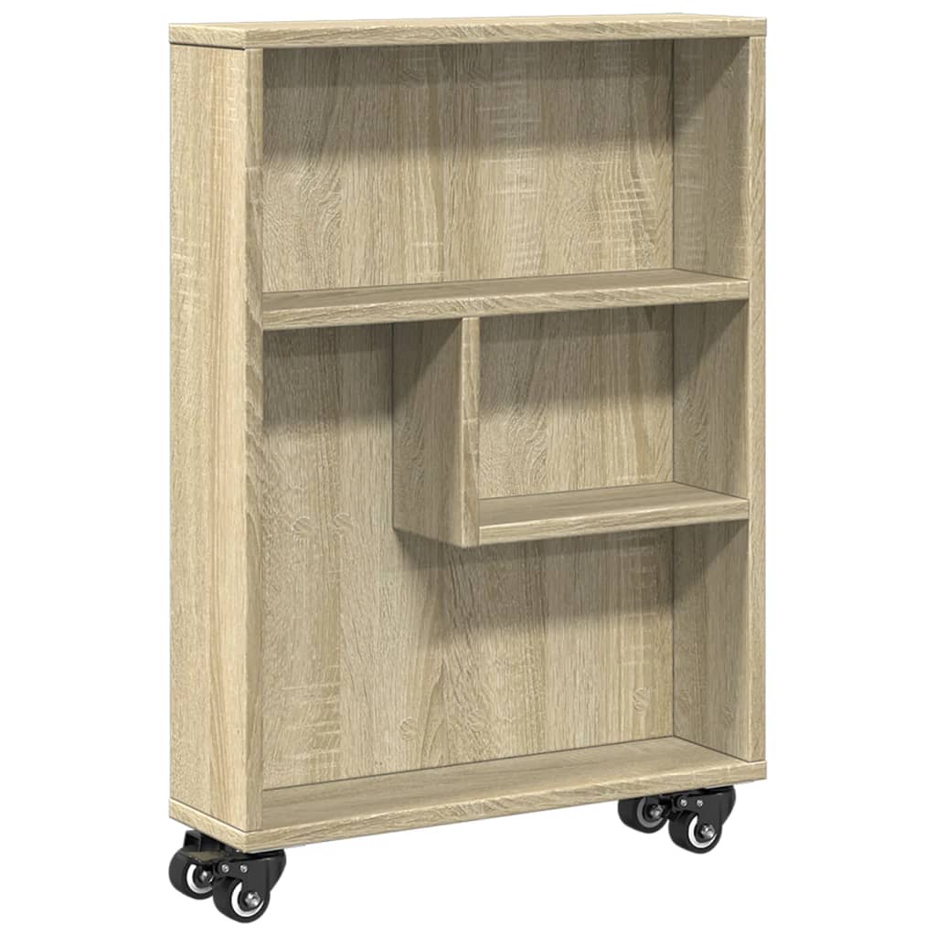 Carrello Stretto Rovere Sonoma 48x13x68 cm in Truciolato - homemem39