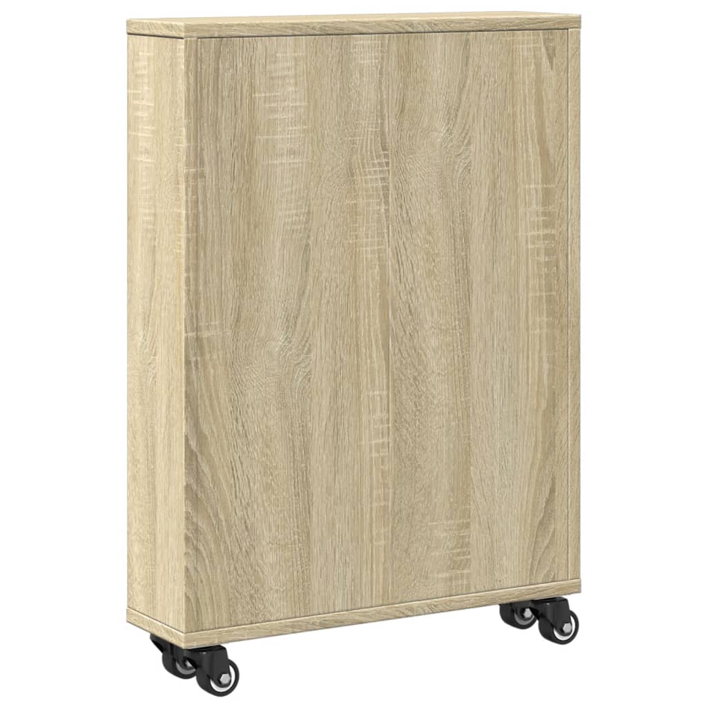 Carrello Stretto Rovere Sonoma 48x13x68 cm in Truciolato - homemem39