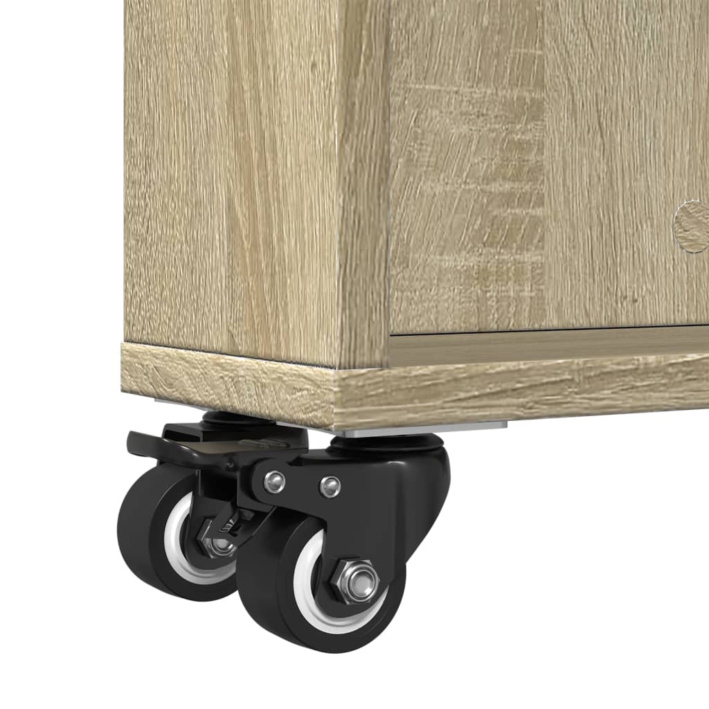 Carrello Stretto Rovere Sonoma 48x13x68 cm in Truciolato - homemem39