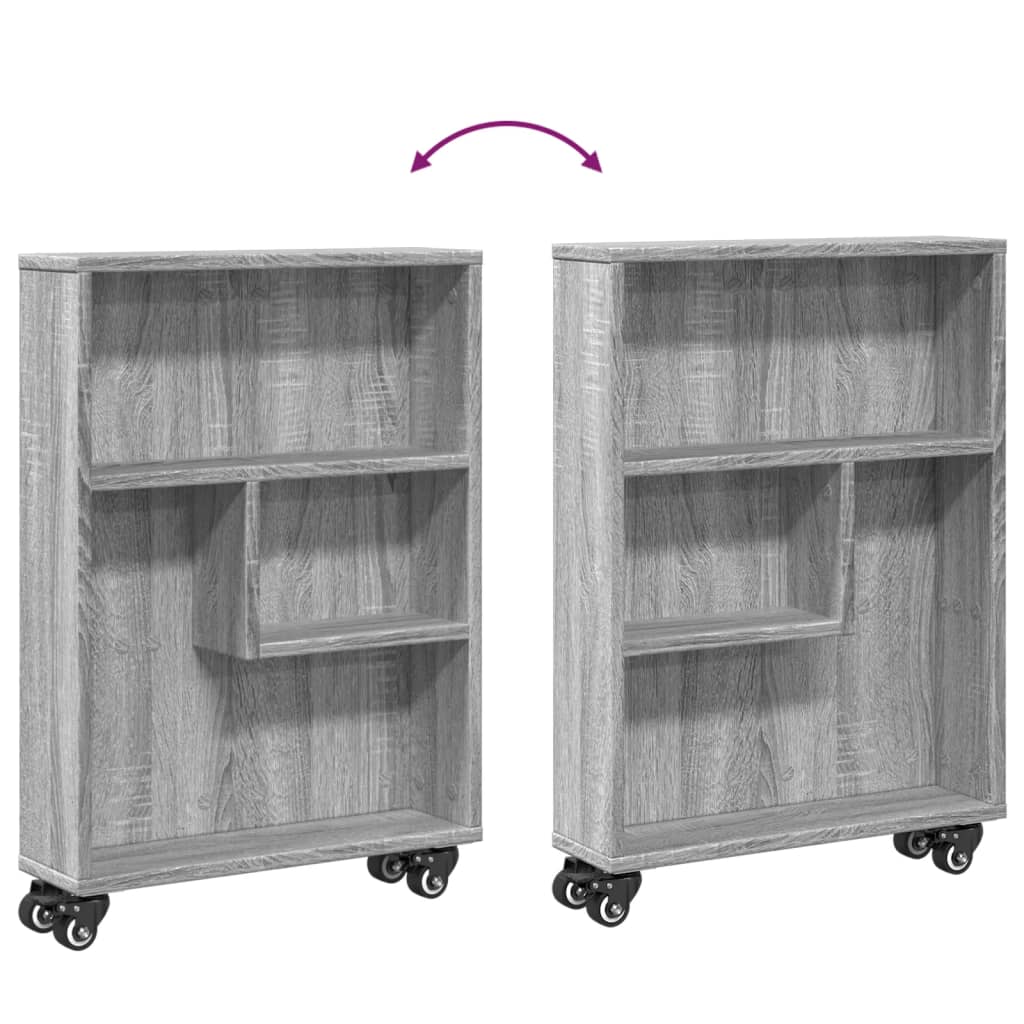 Carrello Stretto Grigio Sonoma 48x13x68 cm in Truciolato | homemem39