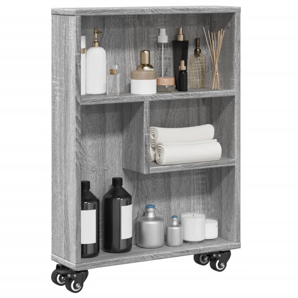 Carrello Stretto Grigio Sonoma 48x13x68 cm in Truciolato | homemem39
