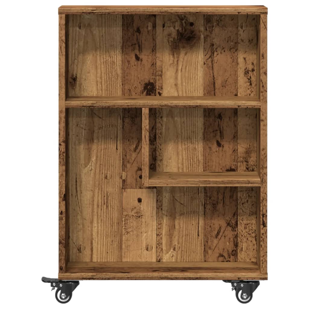 Carrello Stretto Legno Vecchio 48x13x68 cm in Truciolato - homemem39