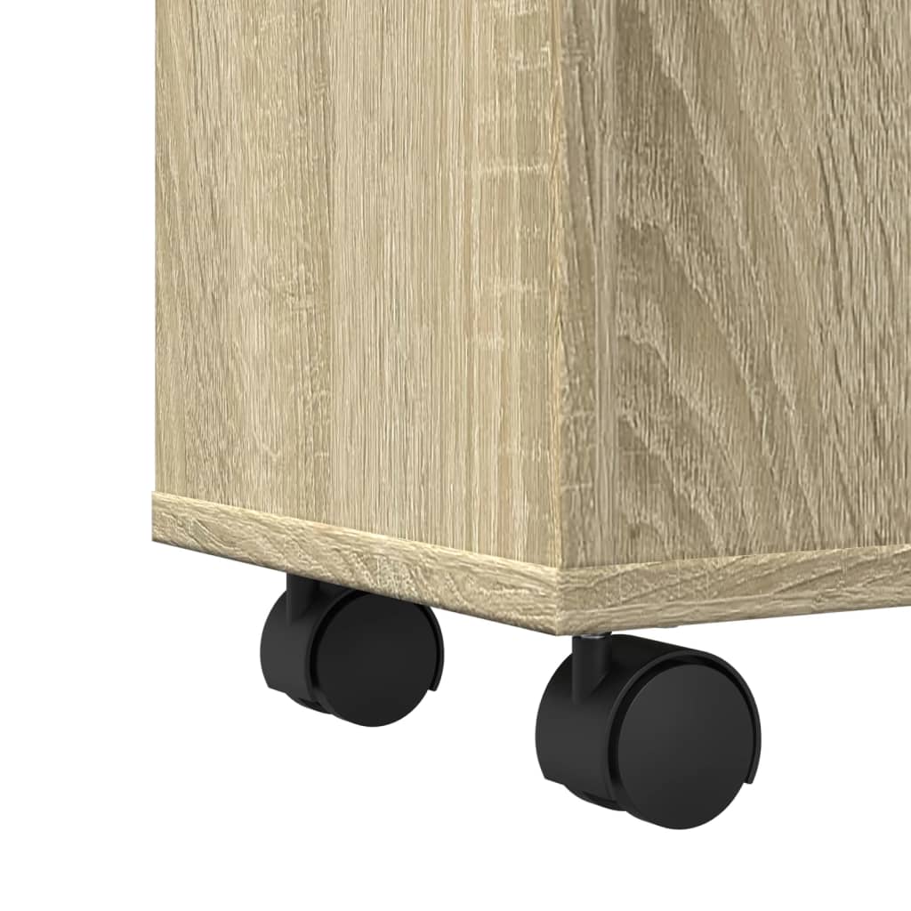 Mobile da Bagno Stretto con Ruote Rovere Sonoma in Truciolato | homemem39