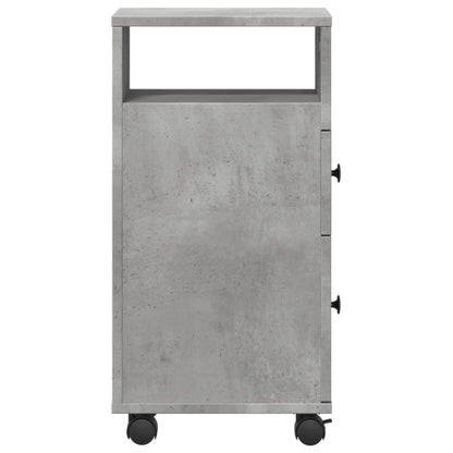 Mobile da Bagno Stretto con Ruote Grigio Cemento in Truciolato | homemem39