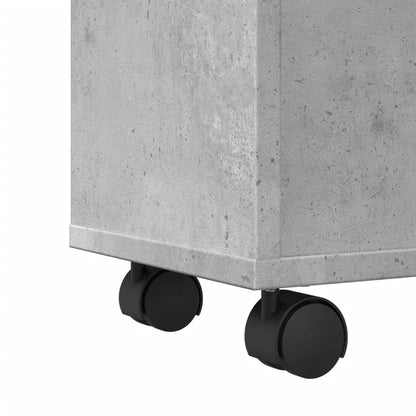 Mobile da Bagno Stretto con Ruote Grigio Cemento in Truciolato | homemem39