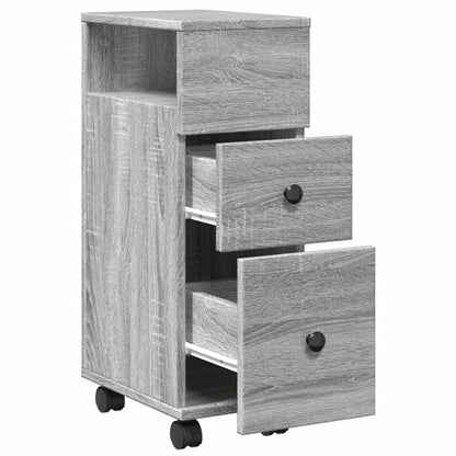 Mobile da Bagno Stretto con Ruote Grigio Sonoma in Truciolato | homemem39