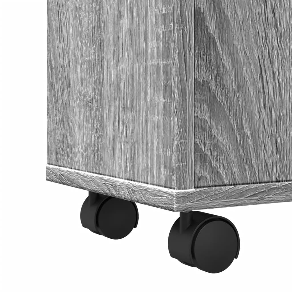 Mobile da Bagno Stretto con Ruote Grigio Sonoma in Truciolato | homemem39
