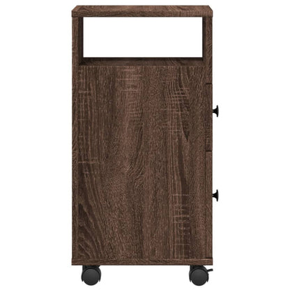 Mobile da Bagno Stretto con Ruote Rovere Marrone in Truciolato | homemem39