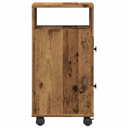 Mobile da Bagno Stretto con Ruote Legno Vecchio in Truciolato | homemem39
