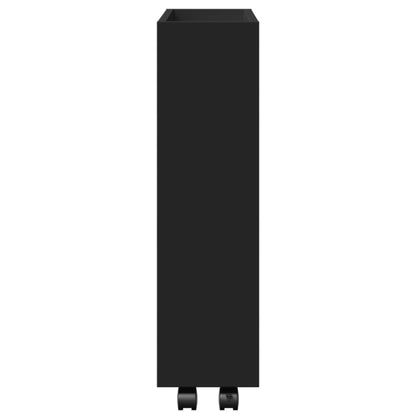 Carrello Portaoggetti Stretto a 3 Livelli Nero in Truciolato - homemem39