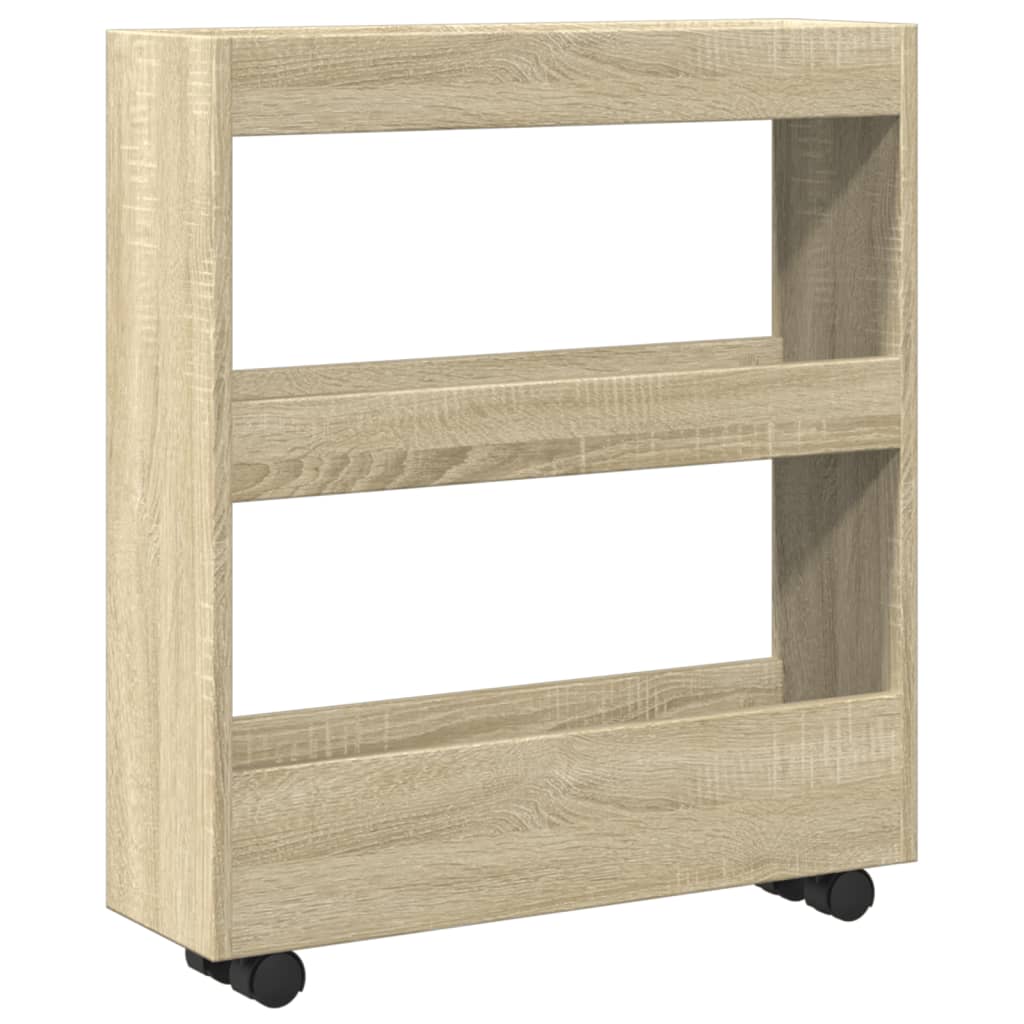 Carrello Stretto a 3 Livelli Rovere Sonoma in Truciolato - homemem39