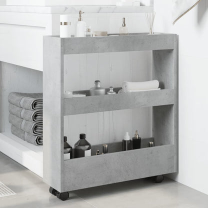 Carrello Stretto a 3 Livelli Grigio Cemento in Truciolato - homemem39