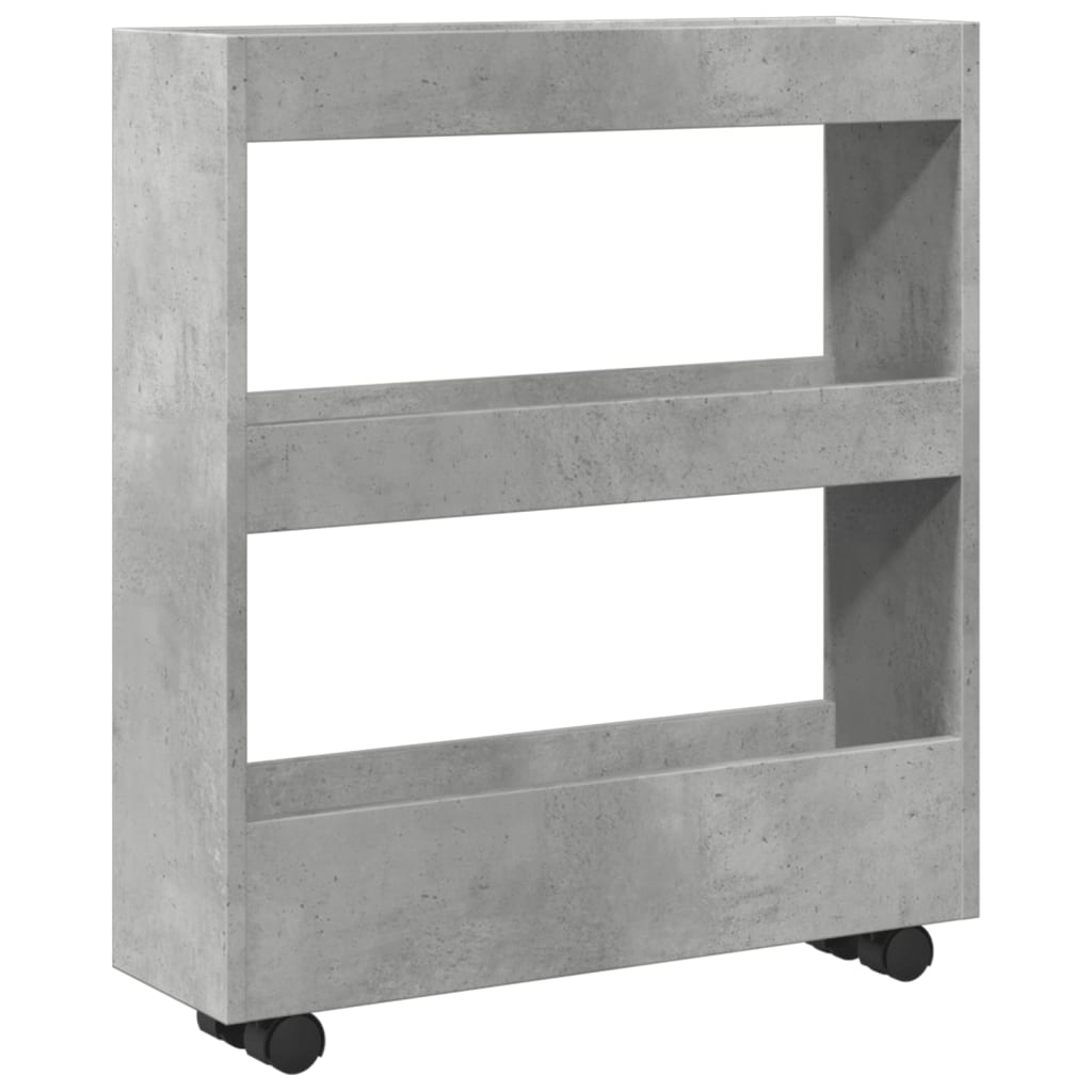 Carrello Stretto a 3 Livelli Grigio Cemento in Truciolato - homemem39
