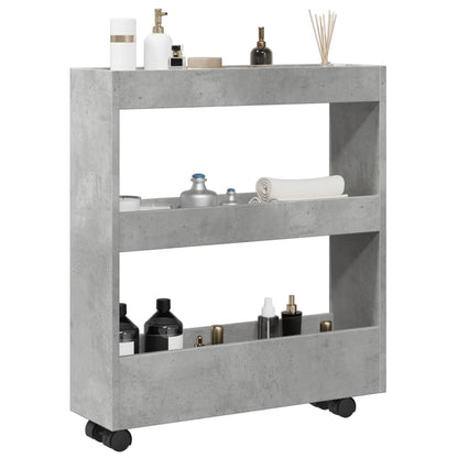 Carrello Stretto a 3 Livelli Grigio Cemento in Truciolato - homemem39