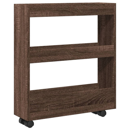 Carrello Stretto a 3 Livelli Rovere Marrone in Truciolato - homemem39