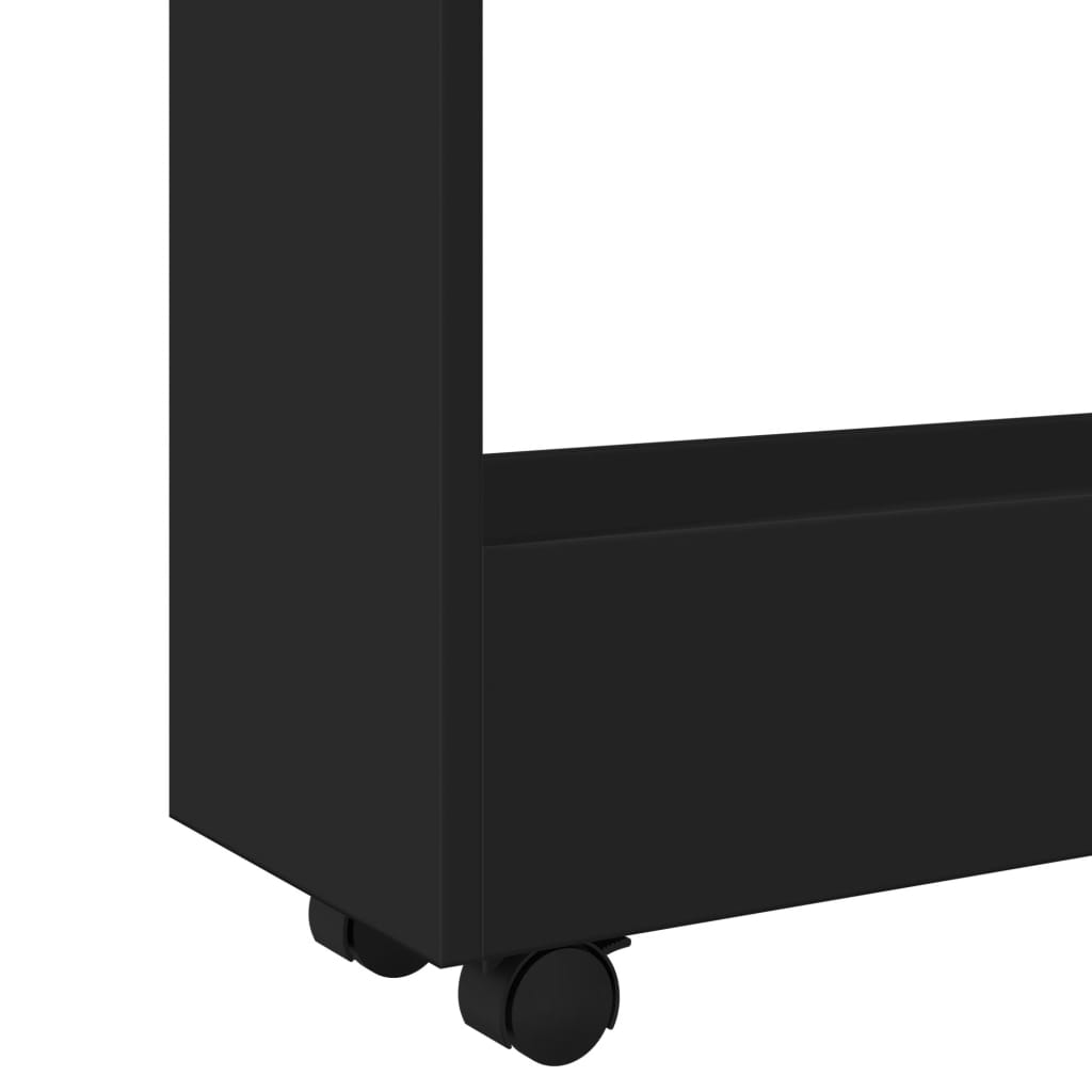 Carrello Portaoggetti Stretto a 3 Livelli Nero in Truciolato - homemem39