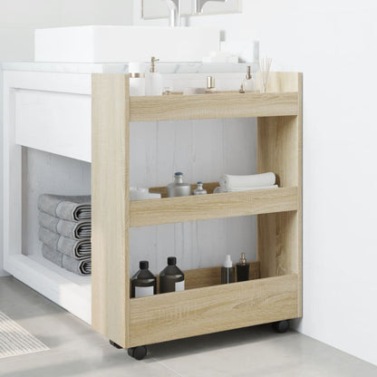Carrello Stretto a 3 Livelli Rovere Sonoma in Truciolato - homemem39