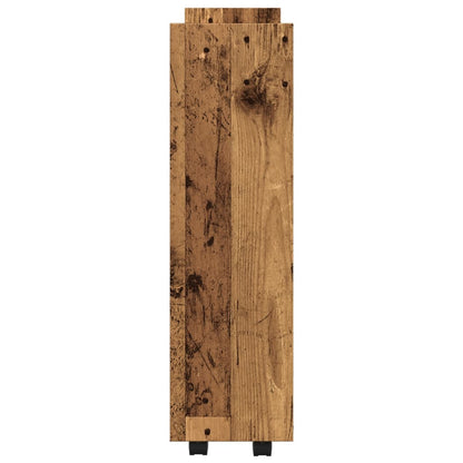 Carrello Stretto a 3 Livelli Legno Antico in Truciolato