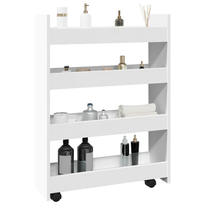 Carrello Portaoggetti Stretto a 4 Livelli in Truciolato - homemem39