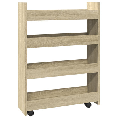 Carrello Stretto a 4 Livelli Rovere Sonoma in Truciolato - homemem39