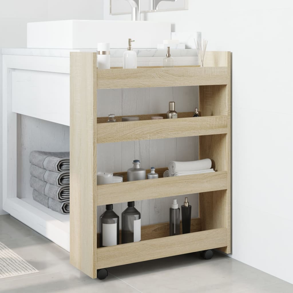 Carrello Stretto a 4 Livelli Rovere Sonoma in Truciolato - homemem39