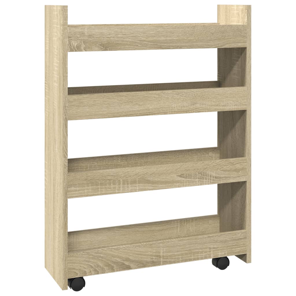 Carrello Stretto a 4 Livelli Rovere Sonoma in Truciolato - homemem39