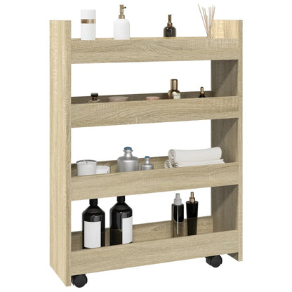 Carrello Stretto a 4 Livelli Rovere Sonoma in Truciolato - homemem39