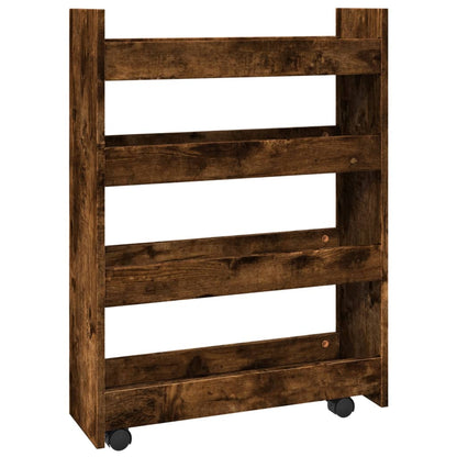 Carrello Stretto a 4 Livelli Rovere Fumo in Truciolato - homemem39