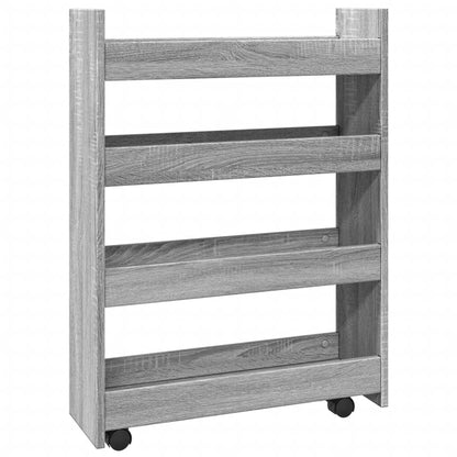 Carrello Stretto a 4 Livelli Grigio Sonoma in Truciolato - homemem39