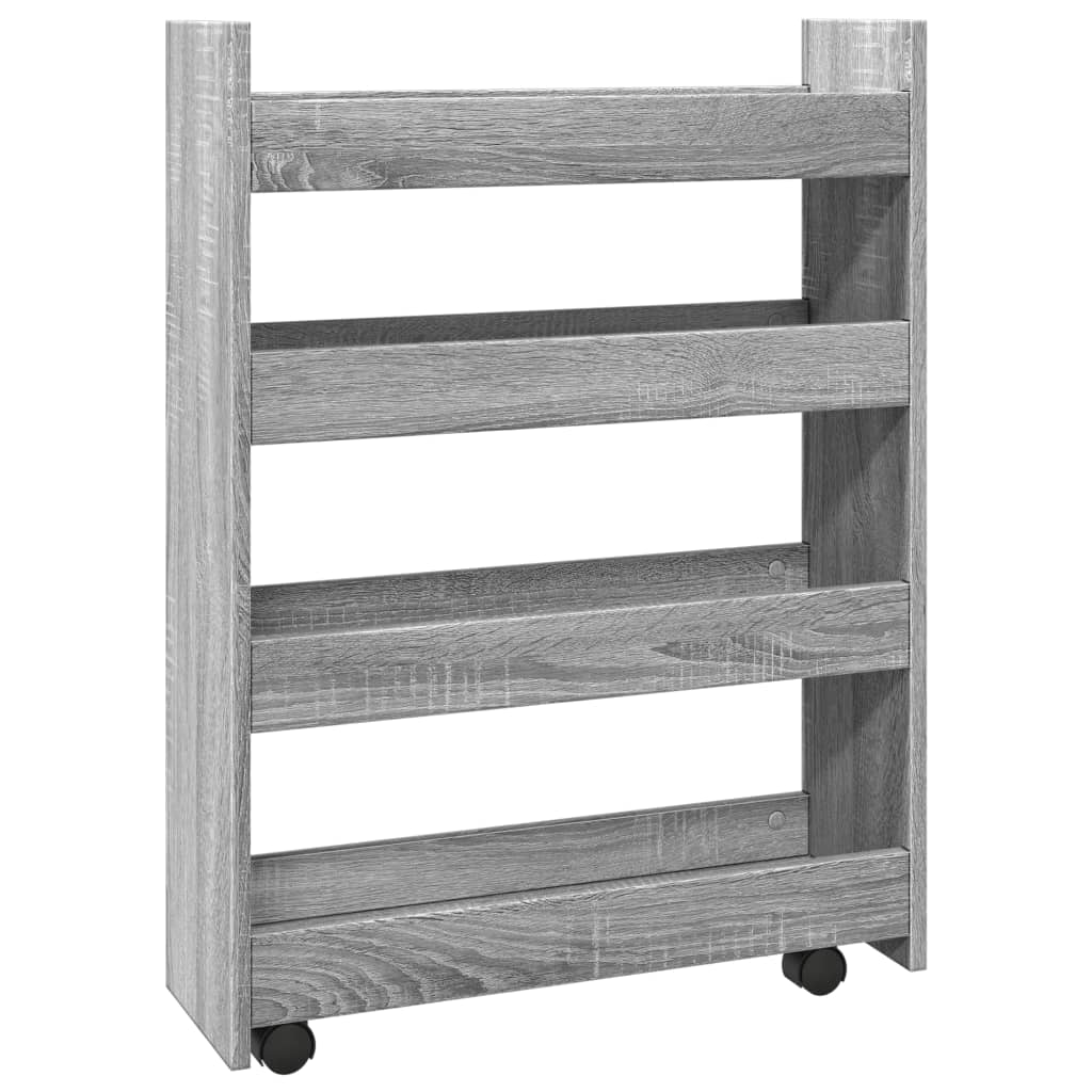Carrello Stretto a 4 Livelli Grigio Sonoma in Truciolato - homemem39