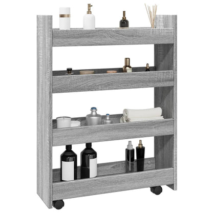 Carrello Stretto a 4 Livelli Grigio Sonoma in Truciolato - homemem39