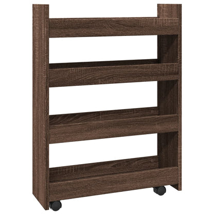 Carrello Stretto a 4 Livelli Rovere Marrone in Truciolato - homemem39