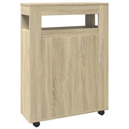 Mobile da Bagno Stretto con Ruote Rovere Sonoma in Truciolato | homemem39