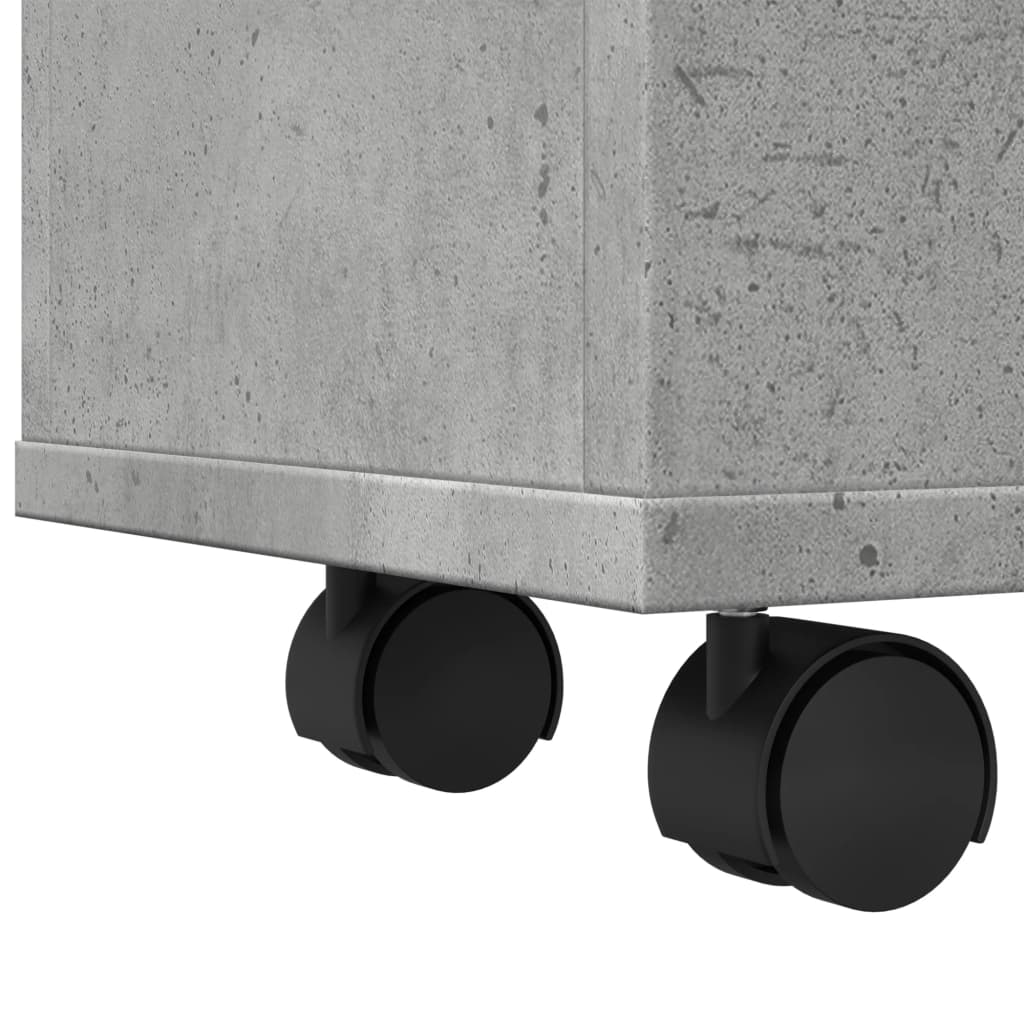 Mobile da Bagno Stretto con Ruote Grigio Cemento in Truciolato | homemem39