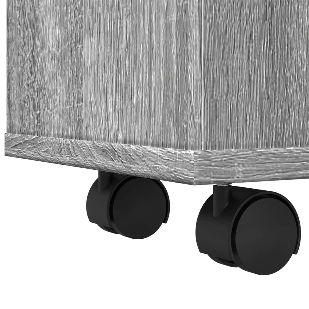 Mobile da Bagno Stretto con Ruote Grigio Sonoma in Truciolato | homemem39