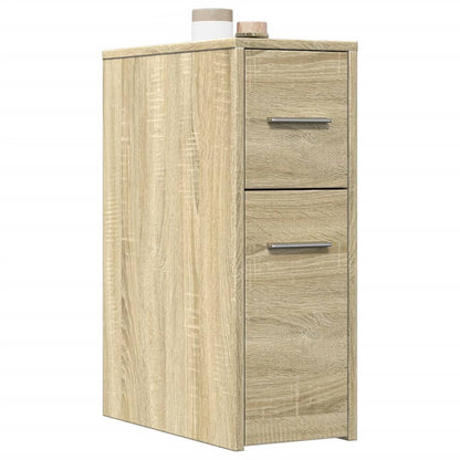 Armadietto da Bagno Stretto con Ruote Rovere Sonoma Truciolato | homemem39