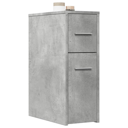 Armadietto da Bagno Stretto con Ruote Grigio Cemento Truciolato | homemem39