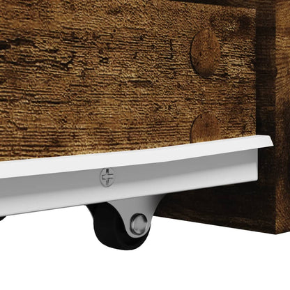 Armadietto da Bagno Stretto con Ruote Rovere Fumo in Truciolato | homemem39