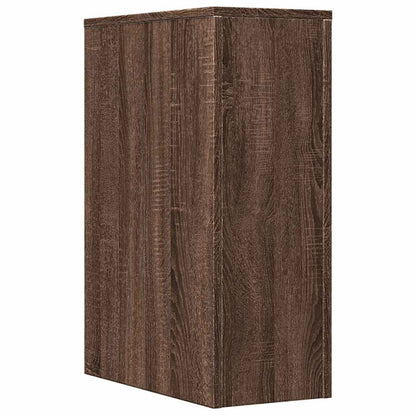 Armadietto da Bagno Stretto con Ruote Rovere Marrone Truciolato | homemem39