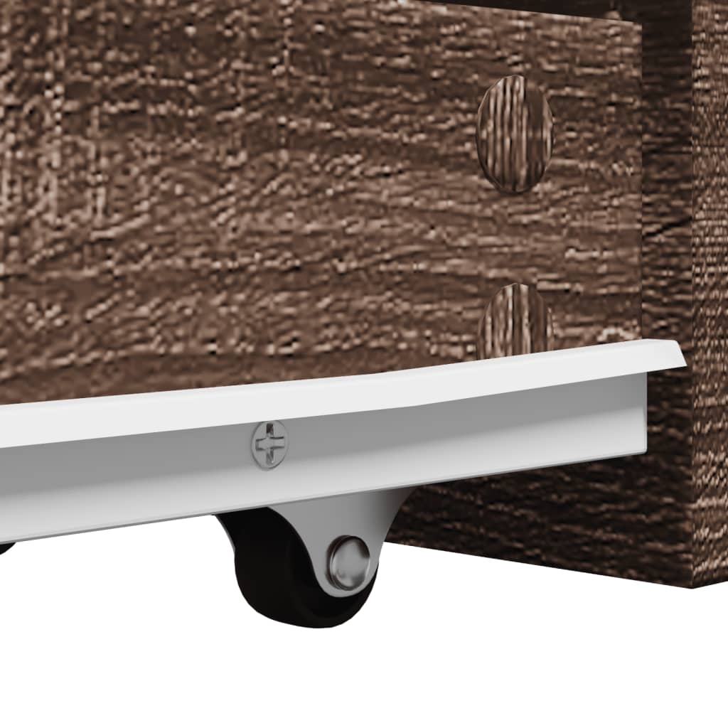 Armadietto da Bagno Stretto con Ruote Rovere Marrone Truciolato | homemem39