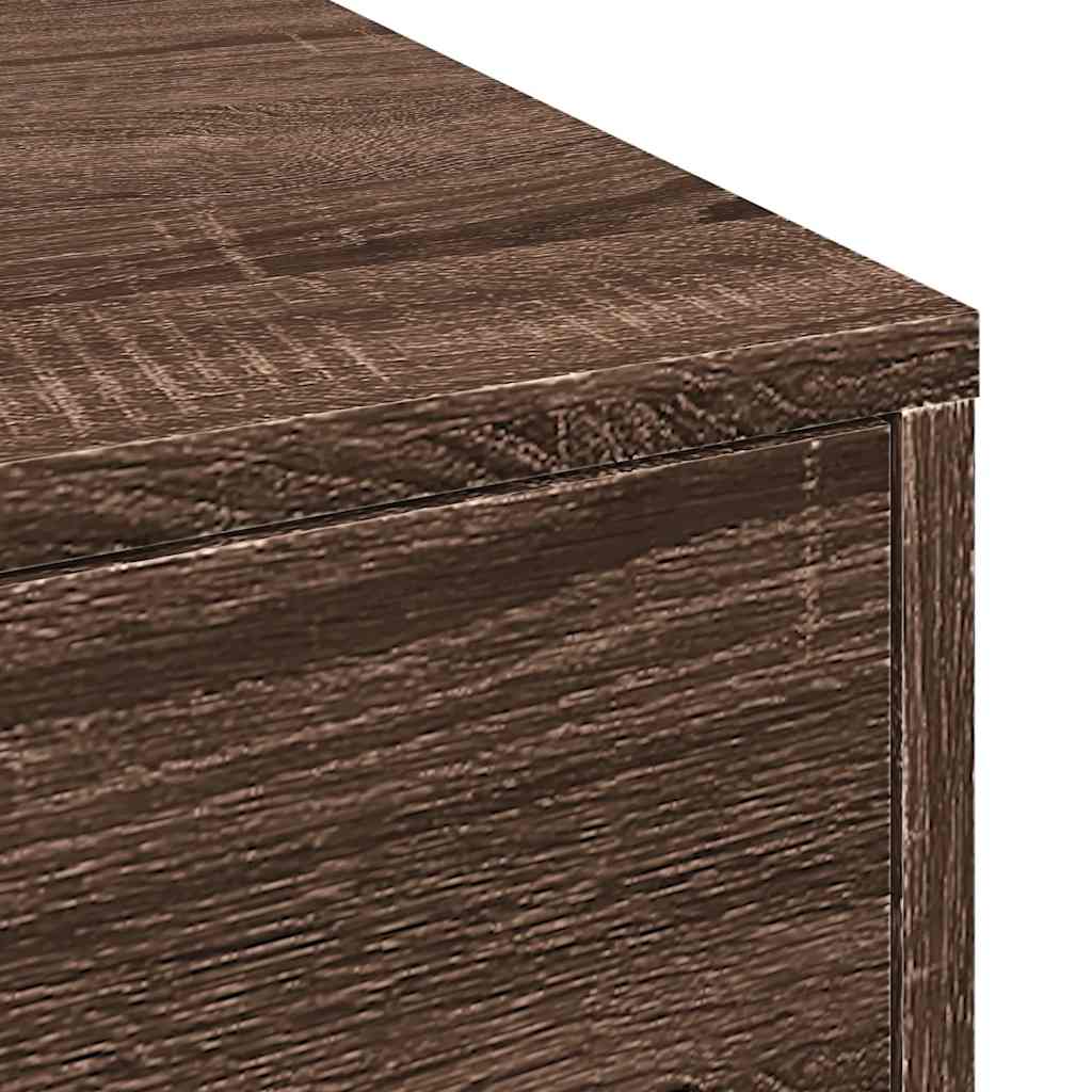 Armadietto da Bagno Stretto con Ruote Rovere Marrone Truciolato | homemem39