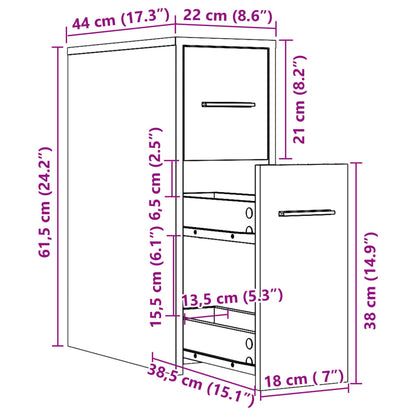 Armadietto da Bagno Stretto con Ruote Rovere Marrone Truciolato | homemem39