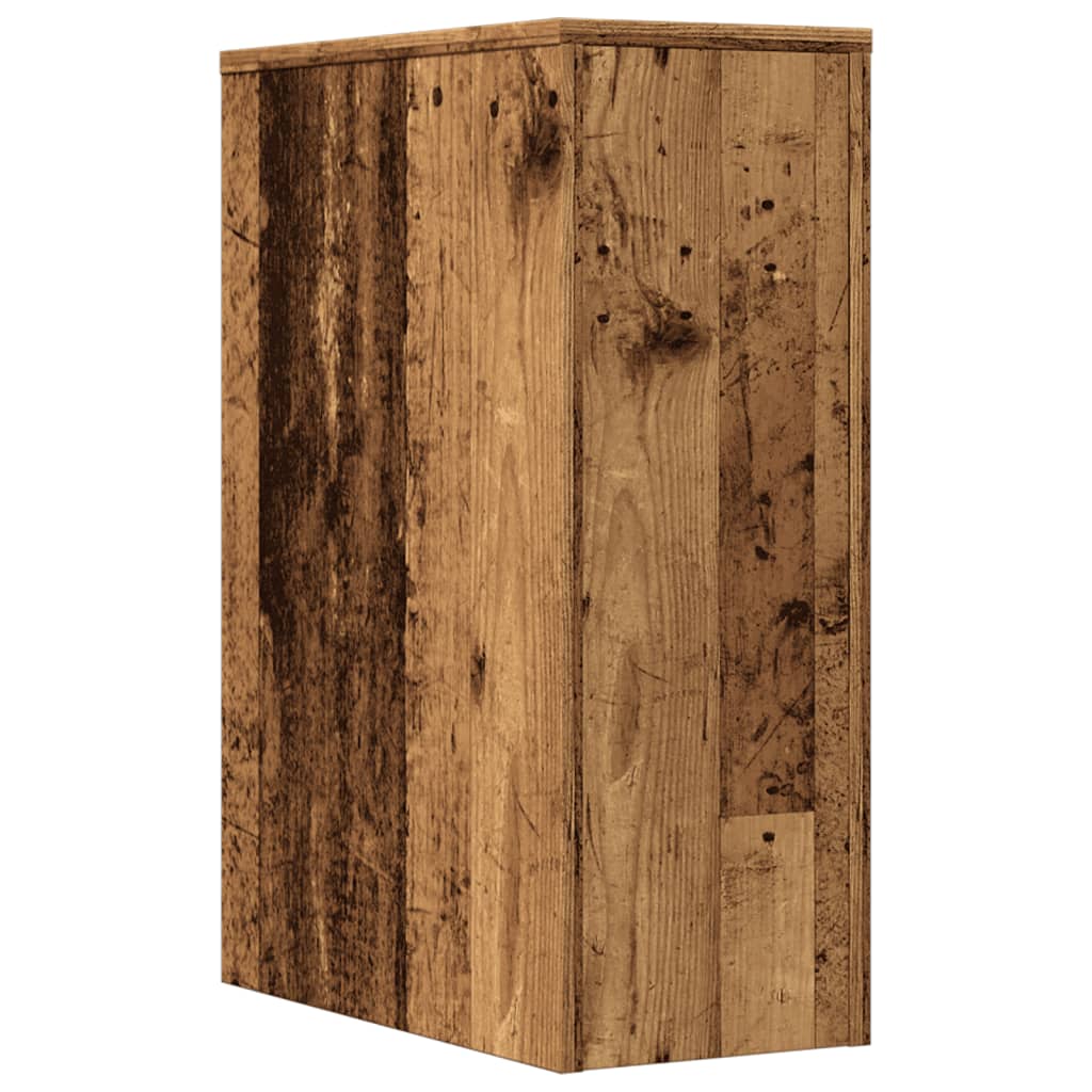 Armadietto da Bagno Stretto con Ruote Rovere Antico Truciolato | homemem39