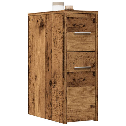 Armadietto da Bagno Stretto con Ruote Rovere Antico Truciolato | homemem39