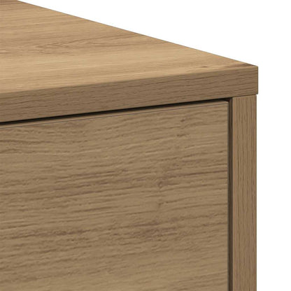 Mobile da Bagno Stretto con Ruote Rovere Artigianale Truciolato | homemem39