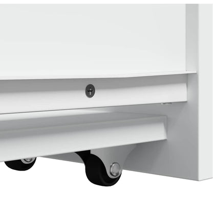 Armadietto da Bagno Stretto con Ruote Bianco in Truciolato | homemem39