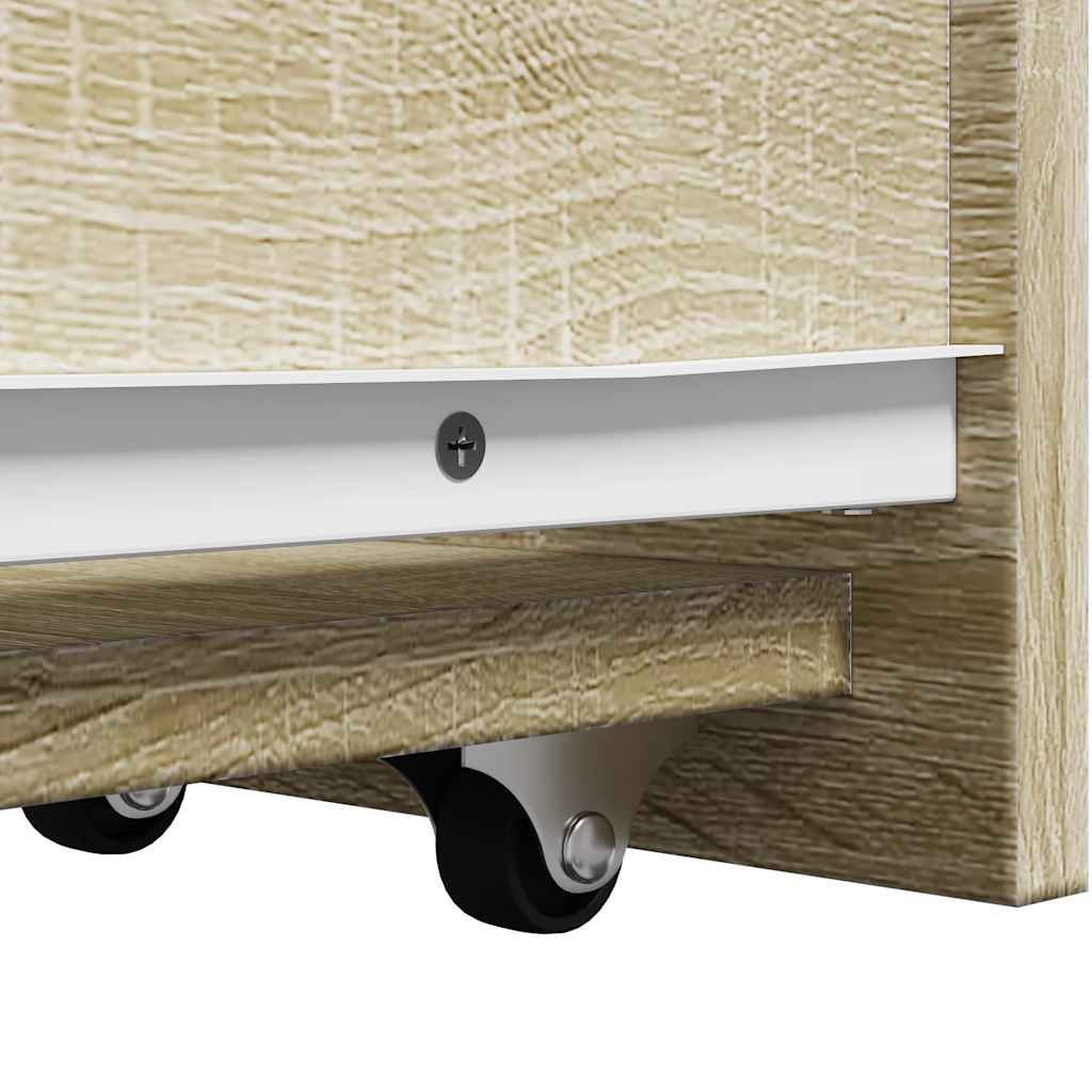 Armadietto da Bagno Stretto con Ruote Rovere Sonoma Truciolato | homemem39