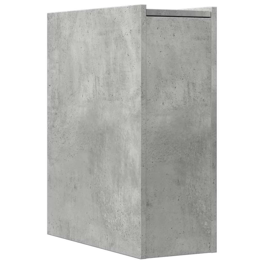 Armadietto da Bagno Stretto con Ruote Grigio Cemento Truciolato | homemem39