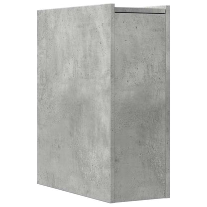 Armadietto da Bagno Stretto con Ruote Grigio Cemento Truciolato | homemem39